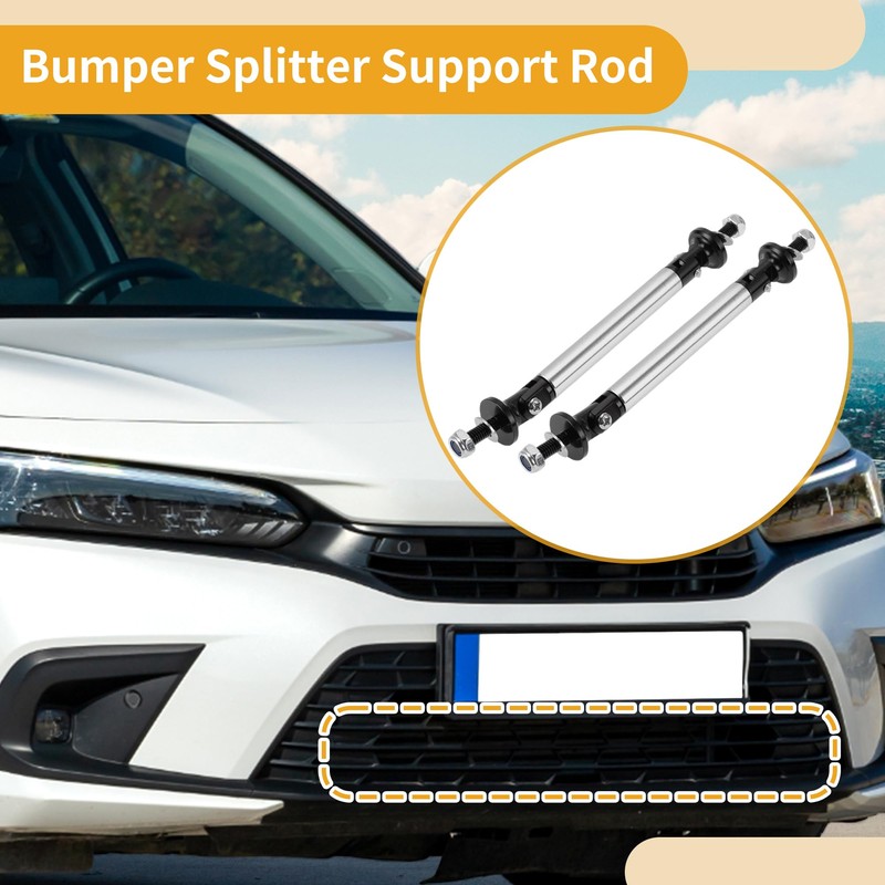 Partuto 2pcs 75mm/2.95in Car Splitter Support Rods Adjustable Front Rear