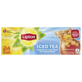 Lipton Black Tea Unsweetened Iced Tea 24 Count Support Heart Health