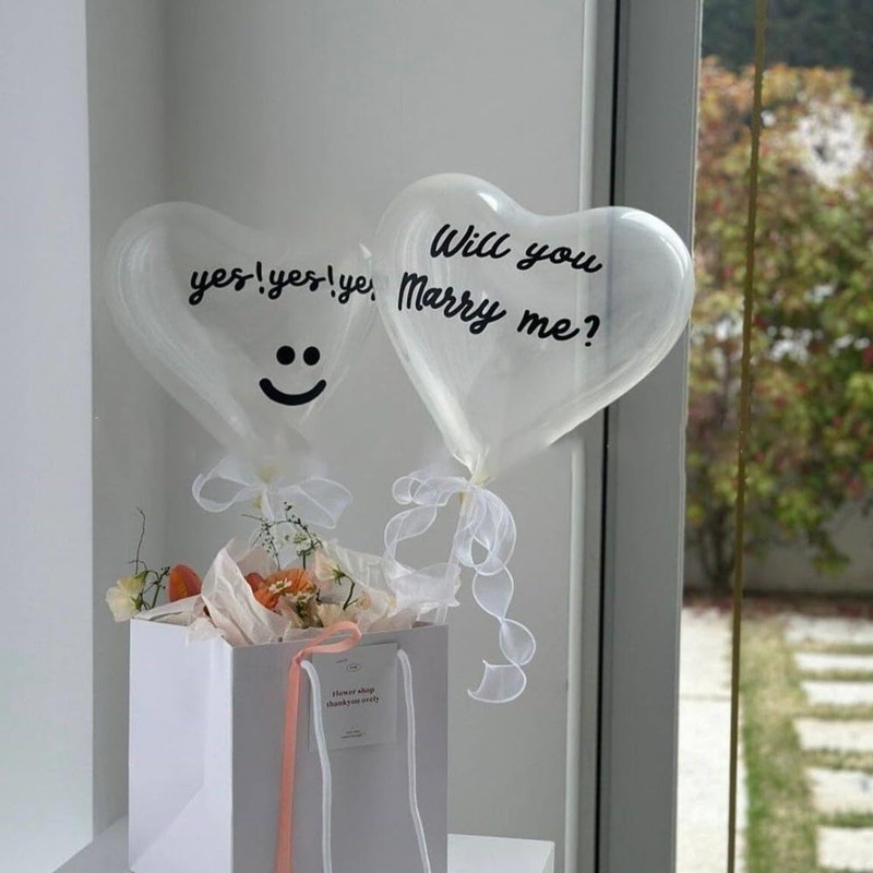 GOODCHI MARRY ME Proposal Balloons, Decorating Set, Transparent Color Balloons,