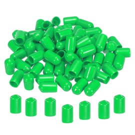 sourcing map Pack of 50 Rubber End Caps 8 mm PVC Vinyl Plastic Protective Caps Cover for Screws Bolts Thread Metal Rods Electric Cable Wire Ropes Bowden Cable Round Pipe Fence Posts, Green
