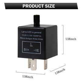 Shakas Car Led Flasher Unit, 3 Pin Turn Signal Light Flashing Repair Flasher Unit, CF-13 Adjustable Frequency Plug and Play Waterproof Flasher Unit, for Most Cars Trucks Modification Accessories