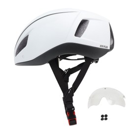 K111 PLUS Bike Helmet Men Women Road Mountain Bike Cycling Helmet with Integrated Goggles Matte White