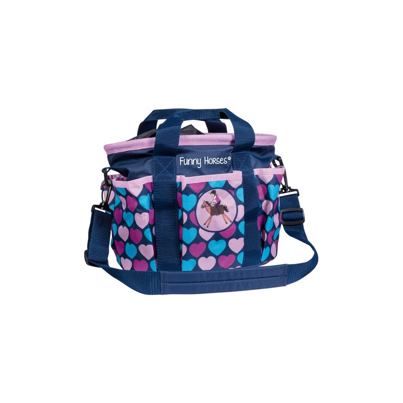 HKM Unisex Funny Horses Hearts Grooming Bag, Dark Blue, darkblue
