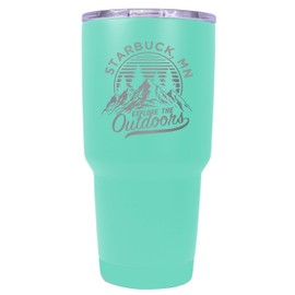 R and R Imports Starbuck Minnesota Souvenir Laser Engraved 24 oz Insulated Stainless Steel Tumbler Seafoam.