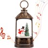 Christmas Snow Globe Lantern, Glitter Lighted Snowman Cardinal Snow Globe