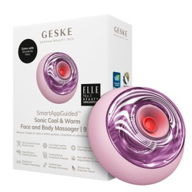 GESKE SmartAppGuided™ Sonic Cool & Warm Face & Body Massager | 9 in 1 | Electric Massager | Face & Body | Battery-Free Cooling & Warming | Firms, Relaxes & De-Puffs Skin | with SmartSonic Pulsations