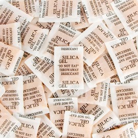 Sukh 100PCS 2 Gram Indicating Silica Gel Packets - Rechargeable Moisture Absorbers,Silica Desiccant Packs for Storage,Dry Silicone Packs Moisture Absorbing for Electronic Products,Jewelry,Shoes Boxes