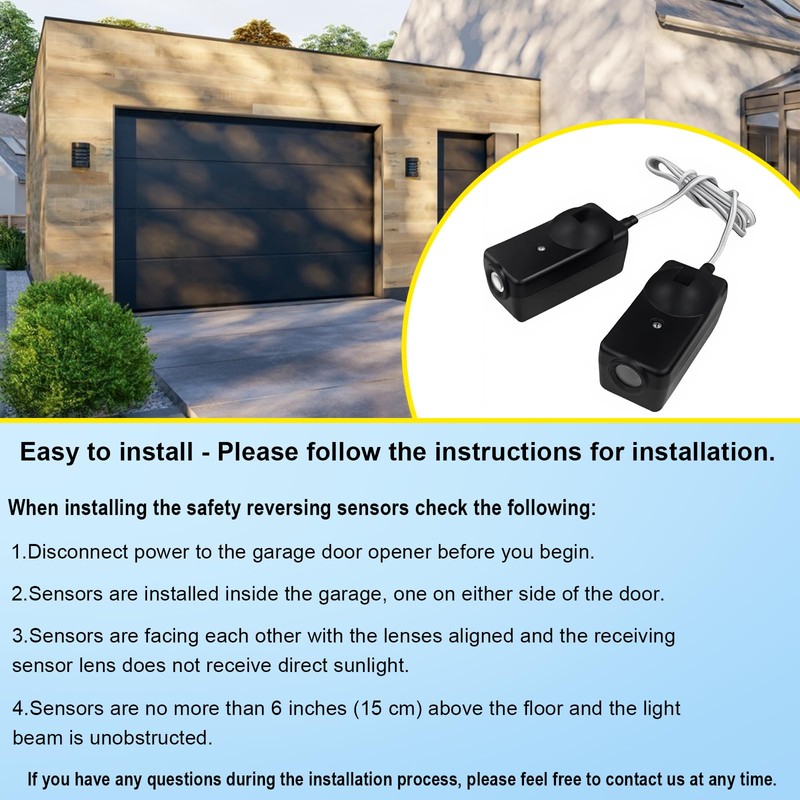 41A5034 Safety Garage Door Sensor Replacement for Liftmaster/Craftsman/Chamberlain Garage Door