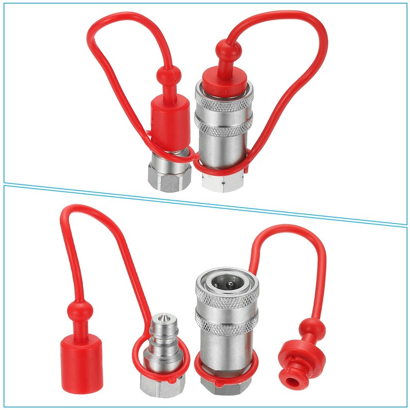 PATIKIL 1/4"NPT ISO-A Hydraulic Quick Disconnect Coupling, 1 Set Flat