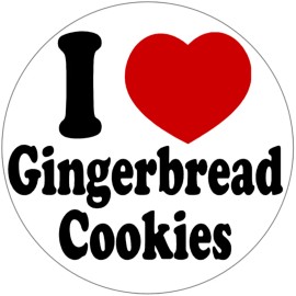 Kiwi Gifts I Love Gingerbread Cookies - 3 Inch Circle Sticker 3" x 3"