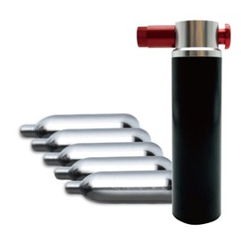 co2 Bike tire inflator,Bike Tire Inflator,CO2 Bike Inflator Kits with 5 * 16g 3/8-24UNF Thread CO2 Cartridges,CO2 Tire Inflation for Mountain and Road Bicycles