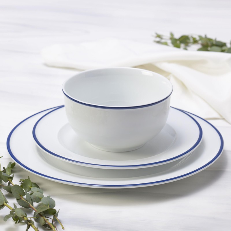 Everyday White by Fitz and Floyd Bistro Blue Band 12