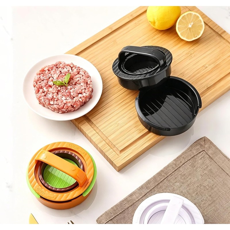 Prensa de Hamburguesas de Plástico, Molde Manual Redondo para Carne
