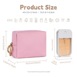 Playexen Hand Sanitizer Spray Case, Hand Sanitizer Holder Bag with Self Adhesive Patches, Small Zippered Pouch for Glow Mist and Power Mist (Beige-Letter M)