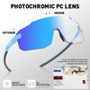 KAPVOE Photochromic Frameless Cycling Glasses for Men Women Running Sport