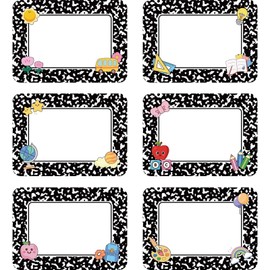 216 Pcs Name Tags,3.5 X 2.5 Inch Composition Notebook Classroom Decor