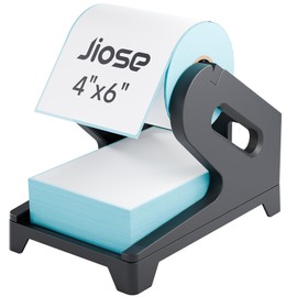 JIOSE 4x6 Label Holder - Thermal Label Holder for Rolls and Fan-Fold Labels - Work with Desktop Label Printer (Black)