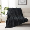 YIRUIO Handmade Chunky Knit Throw Blanket Cable with Checkered Pattern