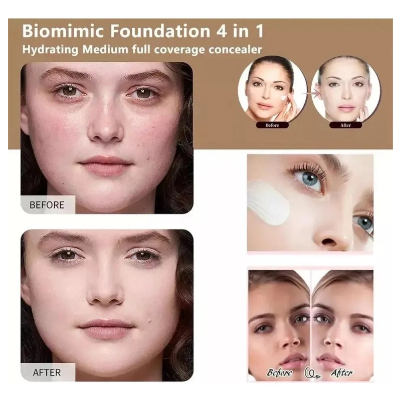 H Kz Bio Foundation 4 En 1, Base Hidratante Que