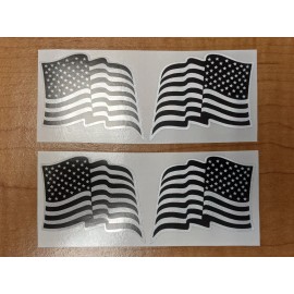 Unbranded/Generic 2 pairs - Reflective Wavy Black Ops American Flag Vinyl Stickers Decals Flags