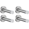 4 Pack Brushed Stainless Steel Door Stopper with White Tip,
