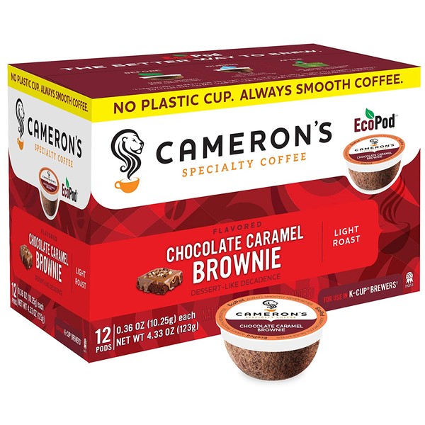 Cameron's Coffee Single Serve Pods, Flavored, Chocolate Caramel Brownie, 12 Count (Pack of 6)
