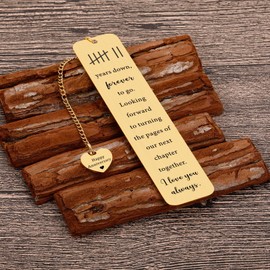 Fleure Esme 7th Anniversary Copper Gifts for Her Him 7 Year Wedding Copper Gifts for Husband Wife Romantic Keepsake for Couple Wife Husband Woolen for 7 Year Wedding Anniversary Present Bookmark