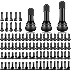 Tottist 100 Pieces TR412 TR413 TR414 Tire Valve Stems Rubber Black Rubber Snap-in Valves,Tubeless Valve Stems Suit for 0.453 inch Rim Holes on Standard Vehicle Tires