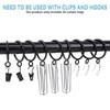 24 x Black Metal Curtain Rings with Eyelets for Curtain