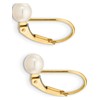 14K Yellow Gold 4-5Mm White Round Freshwater Cultured Pearl Leverback