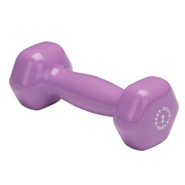 Body-Solid Tools (BSTVD2) Vinyl Dumbbell for Aerobic Training & Physical Therapy, Hand Weights for Women, Hex End Dumbbells, Light Purple, 2lbs, Single