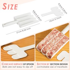 QOOWFEANIG Creative Kitchen Triple Meatball Maker, 3 Meatballs at 1 Time None-Stick Meatball Maker Cooking Tools, New Meat Baller Spoon with Cutting Spade, for Sorbet, Rice Balls, Fish Ball Making