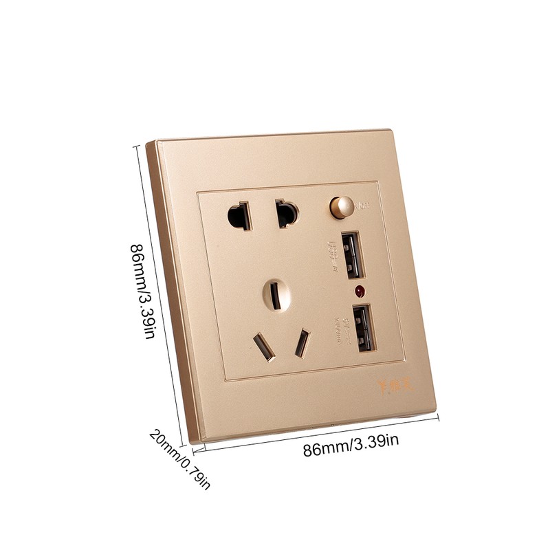Electric Outlet with 2 Sockets and 2 USB Ports Wall