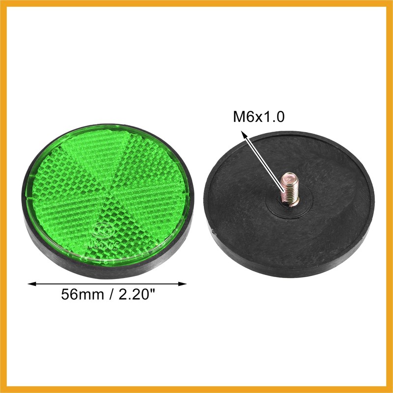 Partuto 8 Pcs Round Screw on Safety Spoke Reflective Rear