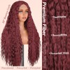 MS.FEEL Long Deep Curly Wig Synthetic Lace Front Wigs Glueless
