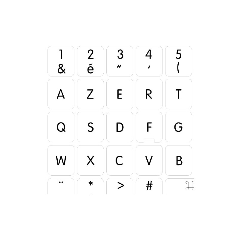 MAC FRENCH AZERTY KEYBOARD STICKERS WHITE BACKGROUND FOR DESKTOP, LAPTOP