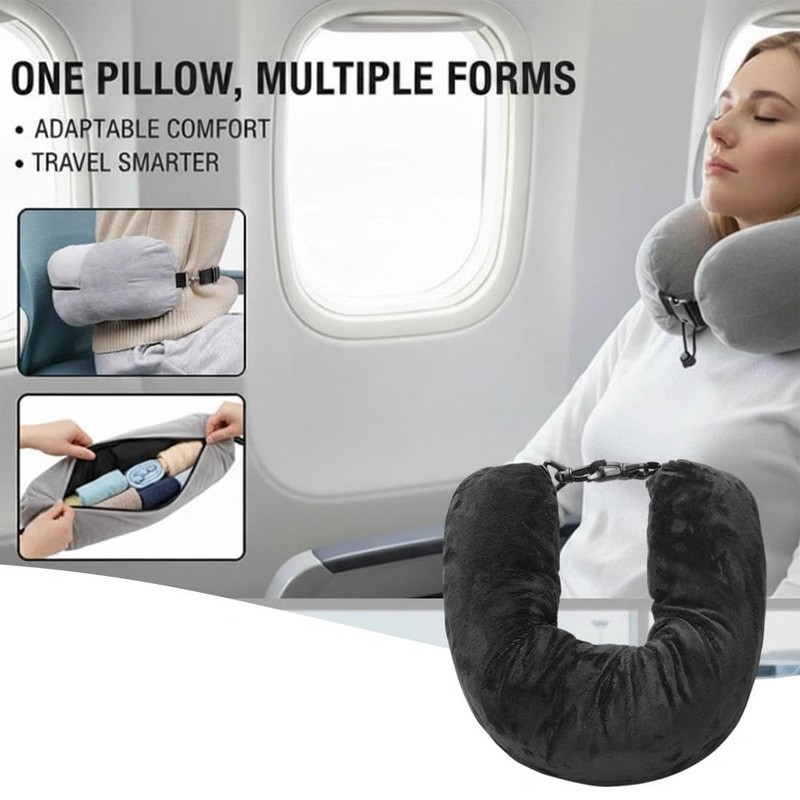 2 Pack Stuffable Travel Neck Pillow – Adjustable, Velvet Stuffable