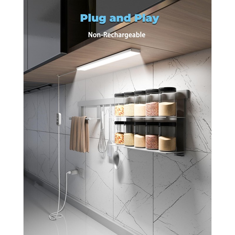 ASOKO Plug-in Under Desk Light, 16Inch LED Workbench Lights with