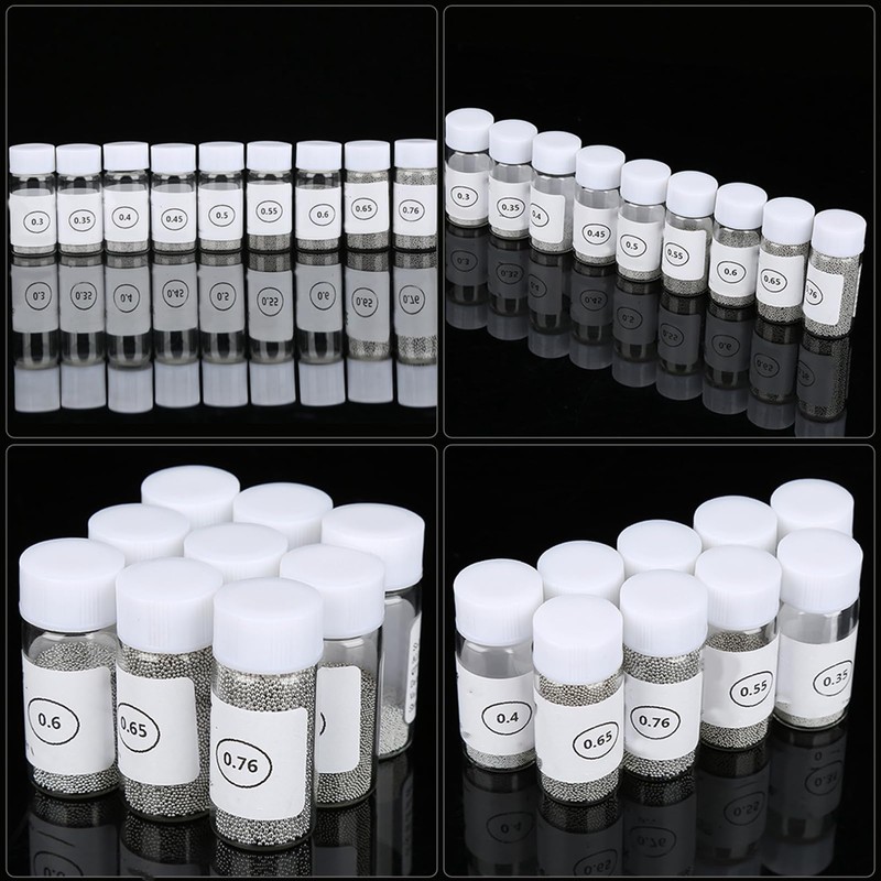 KooingTech BGA Tin Solder Ball, 9 Bottles 0.3-0.76mm Reballing Stencils,