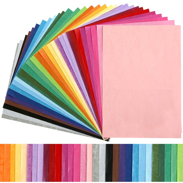 Kesoto 300 Sheets Tissue Paper 30 Mixed Colors Gift Wrapping Paper Sheets Crepe Paper Art Tissue Paper for DIY Gift Boxes Fillers Gift Boxes Decoration Wedding Party - 7.9 x 11.4 inches