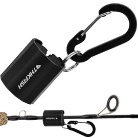 THKFISH Fishing Rod Holder Fly Rod Holder Fishing Pole Holders Fishing Rod Clips Rod Holder Wading Staffs for Fly Fishing Black-1Pcs