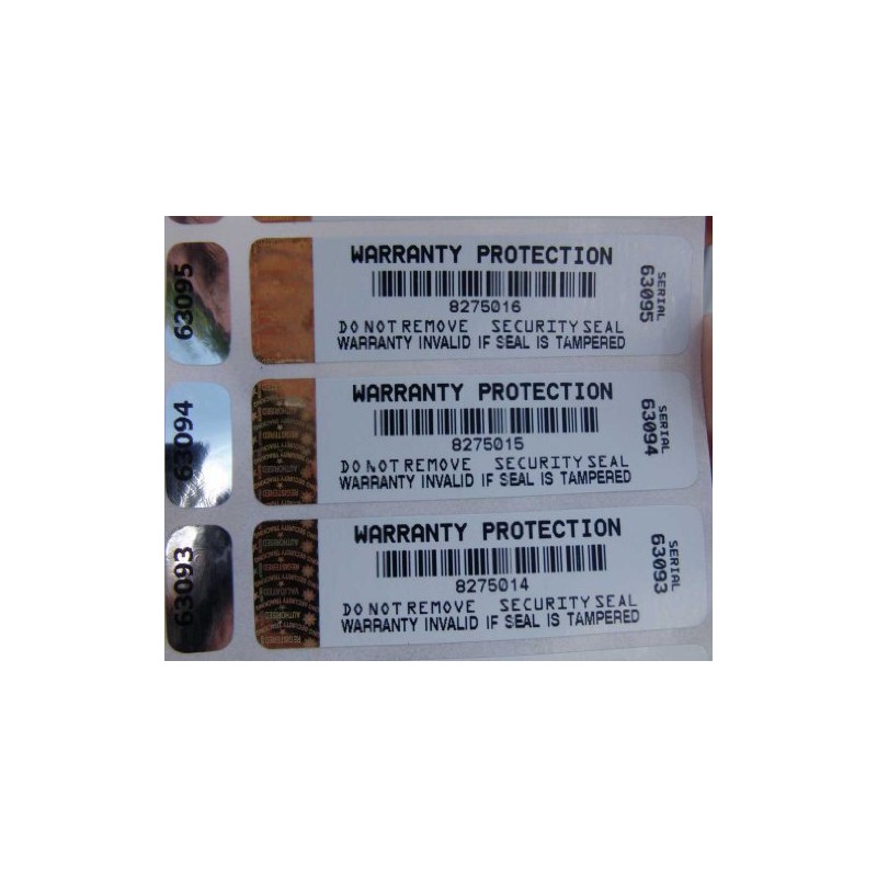 Warranty Protection Tamper-Evident Security Labels Stickers in Two Parts with