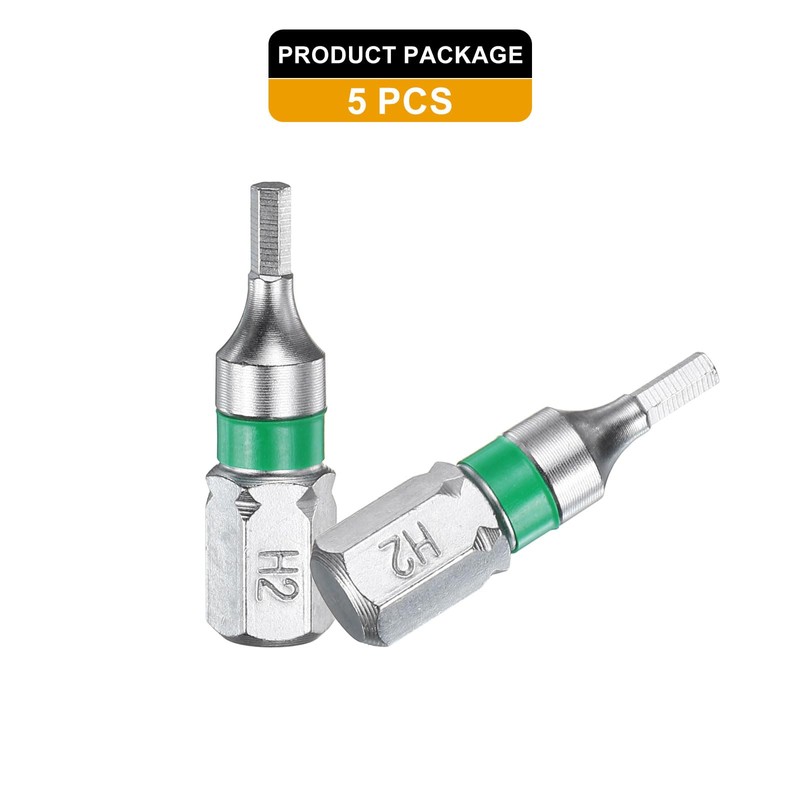 sourcing map 5pcs Hex Screwdriver Bit H2 1/4" Hex Shank