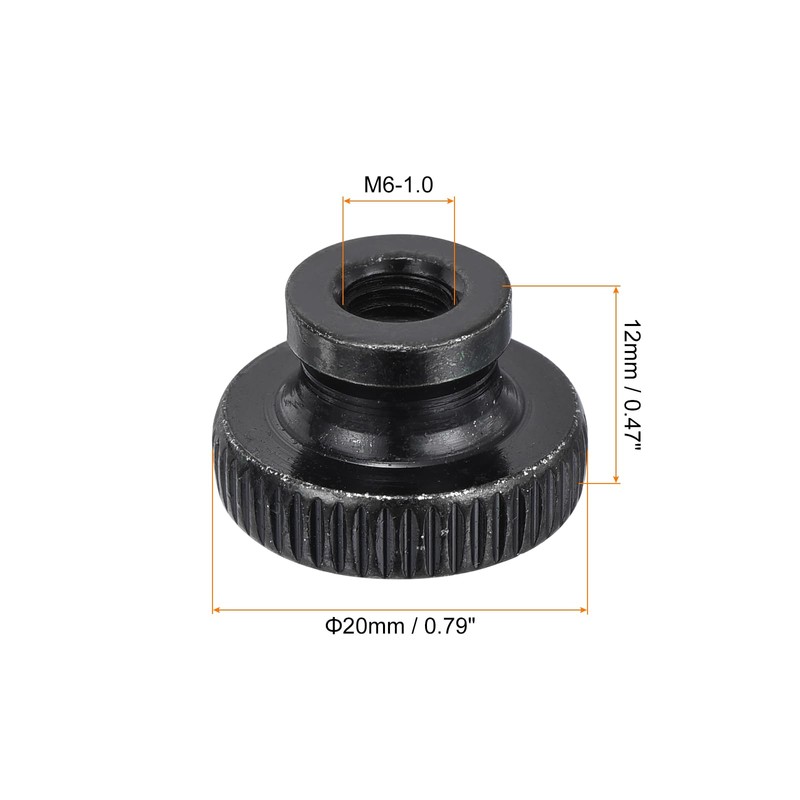 sourcing map Knurled Thumb Nuts, 6Pcs M6 x 20 x
