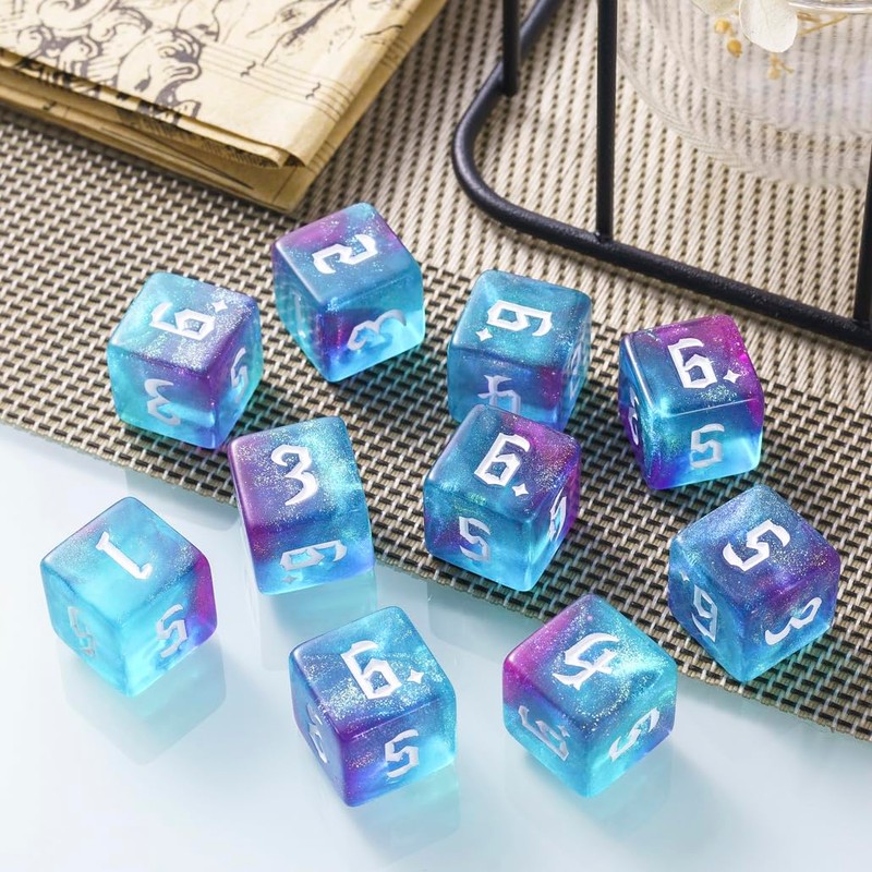 Yourandoll 10pcs Polyhedral Dice D6 Dice 6 Dice 16mm DND