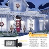 oopswow Icicle Lights Outdoor Decorations 300 LED 33ft 8 Modes