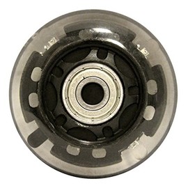 KSS 82A Skate Ripstik Luggage LED Inline Wheels with Bearings (2 Pack), 64mm, Black