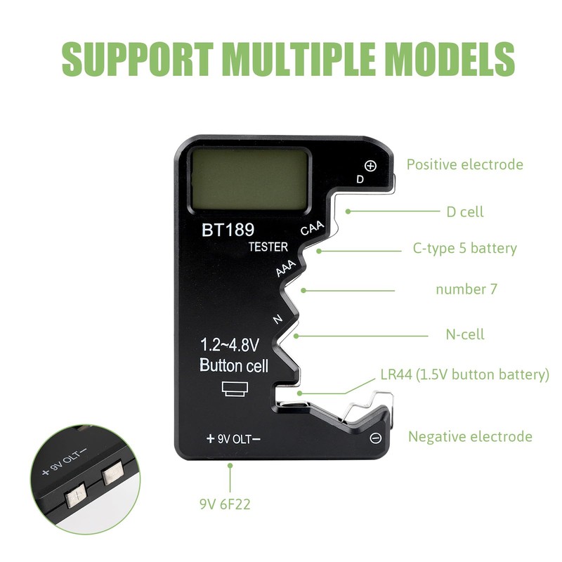 Digital Tester Universal BT189 with LCD Display, Compatible with Types