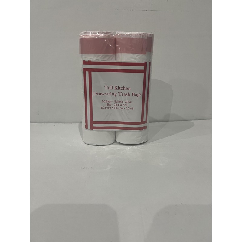 Generic Tall Kitchen Drawstring Waste Bags, 50 Count (Pack of