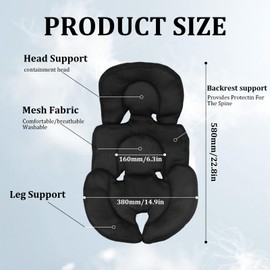 FSWWSF Seat Reducer Baby Seat Newborn Insert for Baby Car Seat Soft Seat Cover for Baby Car Seat Comfortable and Breathable Car Seat Cushion for Pushchair Car Seat High Chair (Black)